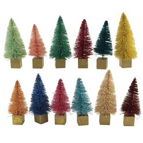 Christmas Rainbow Forest Mini Trees - Bottle Brush Gold Base main image 1