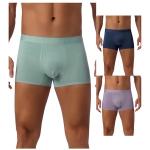 INSPIRE CHIC Men's 3 Pack Soft Elastic Waist Solid Color Basic Boxer Briefs - 1 of 4