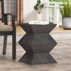 VisioGear Patio End Tables, 20 Inch Outdoor End Table, Geometric Pedestal Design Table for Balcony Porch Pool, Brown, 15.5"*15.5"*20" - 3 of 4
