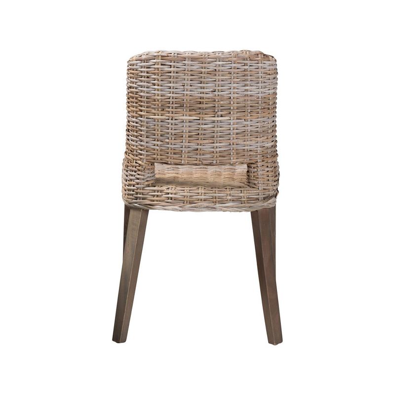 bali & pariMagy Dining Chair Brown: Natural Rattan, Sturdy Wood Frame, No Assembly Required, 6 of 12