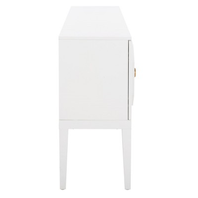 Riya White Mahogany 3-Door Sideboard with Gold Pulls