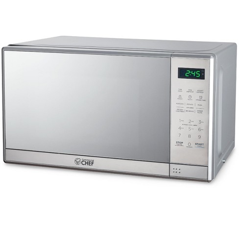 Commercial Chef Small Microwave 0.7 Cu. ft. Countertop Microwave with Digital Display, Stainless Steel
