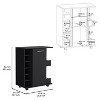 Depot E-Shop Bar Cart with 6-Built in Bottle Racks, Casters and 2-Open Side Shelves - 3 of 4