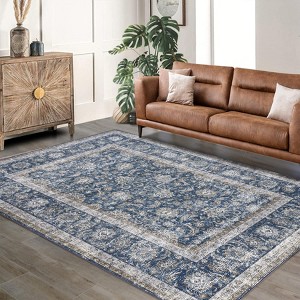 Hallway Runner Rug Washable Non-Slip Vintage Faux Wool Area Rugs for Entryway Indoor Kitchen Laundry Bedroom Living Room - 1 of 4