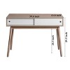 VANIRROR Entryway Table with 2 White Sliding Doors, Console Table with Storage,  Sofa Table for Hallway, Living Room, or Behind Couch, Natural Wood - 3 of 3