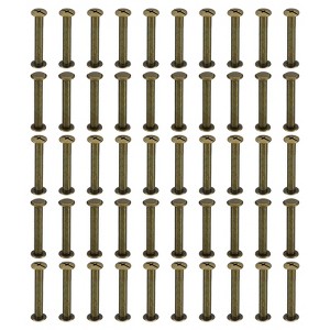 Unique Bargains Steel Leather Belt Scrapbook Binding Kits M5 Chicago Screws 100 Sets - 1 of 4