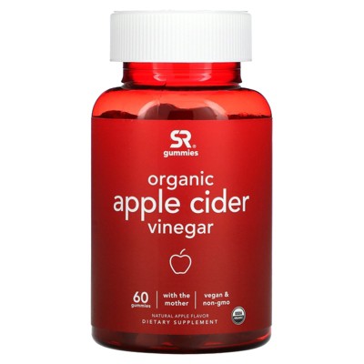 Sports Research Organic Apple Cider Vinegar with the Mother, Natural Apple , 60 Gummies, Greens and Superfood Supplements