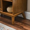 Modern Rattan Sideboard, Entry Buffet Hallway Living Room Kitchen Dining Room Bedroom With Adjustable Bookshelf And Solid Wood Foot Pads - 4 of 4