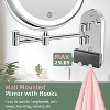 FUNTOUCH Wall Mounted Makeup Mirror, Rechargeable 2-Sided,1X/10X Magnification 3 Color LEDs,Dimmable 360° Rotation with Extension Arm/Hooks - 2 of 4
