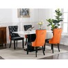 Modern Tufted PU Leather Velvet Dining Chair Set of 2 with High Back,Nailhead Trim,Solid Wood Legs for Dining Room-Baofuwish - 3 of 4
