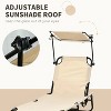 74.75'' Folding Chaise Lounge Pool Chairs with Canopy Shade, Reclining Back, Steel Frame and Side Pocket - 4 of 4
