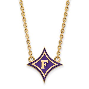 Black Bow Jewelry 14k Yellow Gold Plated Sterling Silver Furman Paladins NCAA Necklace 18 Inch - 1 of 4