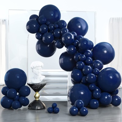 PartyWoo Balloons Navy Blue Pearl 18 12 10 5 Inch 100 pcs