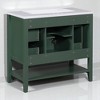 36" Bathroom Vanity with Sink ââ‚?Freestanding Single Sink Cabinet with 3 Drawers, Door Storage & Ceramic Top, Solid Wood & MDF Construction - 2 of 4