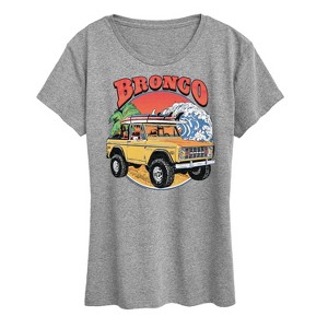 Women's - Ford - Bronco SUV Beach Waves with Surfboards Short Sleeve Graphic T-Shirt - 1 of 4