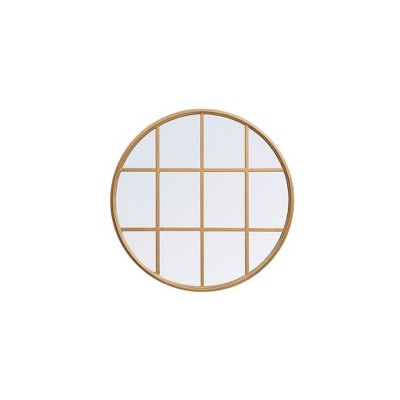 Elegant Lighting Metal windowpane mirror 28 inch in in x 28 inch in in Brass