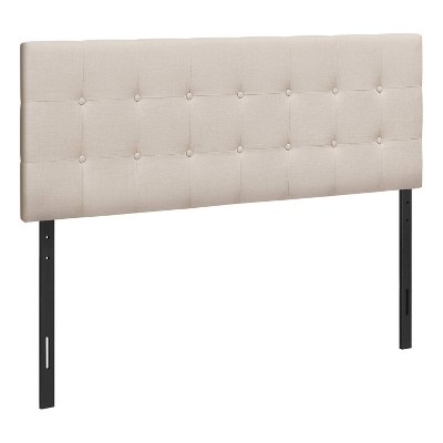 Monarch Specialties Bed Headboard Only Queen Size Bedroom Upholstered Linen Look Beige Transitional