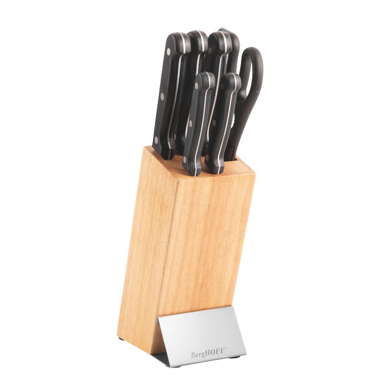 BergHOFF Quadra 7Pc Cutlery Set, Wood Block, Stainless Steel, Non-slip Base, 1 of 4