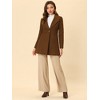 INSPIRE CHIC Women's Turn Down Collar Buttoned Business Casual Mid-Long Winter Coat - 3 of 4
