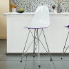 LeisureMod Cresco Mid Century Modern Acrylic Counter Height Barstool with Chrome Base – Ideal for Kitchens and Dining Rooms - 2 of 4