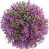 K-Cliffs Artificial Topiary Mini Faux Purple Bush Fake Small Pink Decorative Plants Realistic Shrub Ball Tree Decor with Pot - 2 of 4