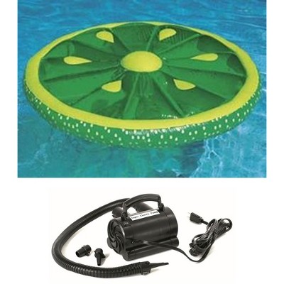 Swimline 9054 Pool Fruit Slice Fun Lime Lemon Orange Raft w/ 110 Volt Air Pump