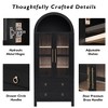 71" Tall Arched Kitchen Pantry Cabinet with 2 Drawers, Adjustable Shelves, Glass Doors, Storage Cupboard for Dining Room, Living Room, or Kitchen - 4 of 4