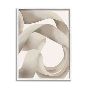 Stupell Industries Contemporary White Swirling Shape Framed Giclee
