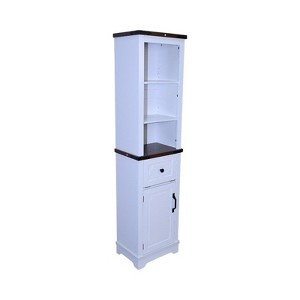 NicBex Narrow Freestanding Bathroom Cabinet,Storage Cabinet with Adjustable Shelves,Tall Linen Tower with Drawer/Doors for Bathroom,Living Room - 1 of 4