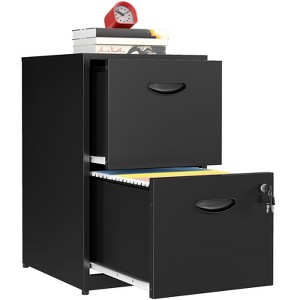 ZACHVO 18 Inch Deep 2 Drawer Black Metal Filing Cabinet for Letter-Size with Lock, Home Office Storage - 1 of 4