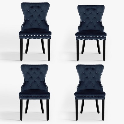 WestinTrends  Velvet Upholstered Tufted Dining Chairs (Set of 4)