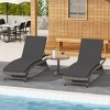 WestinTrends All Weather Wicker Outdoor Patio Chaise Lounge with Cushion (Set of 2) - 2 of 4