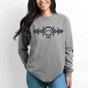 Simply Sage Market S.W.Smiley Headphones Music Garment Dyed Long Sleeve - 1 of 4
