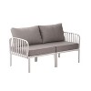 XINGHANZHENXUAN Dark Gray 3-Piece Modern Outdoor Sectional Sofa Set with Square Table, Waterproof Patio Lounge Set for Porch and Backyard - 2 of 4