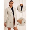 Allegra K Women's Winter Overcoat Notch Lapel Double Breasted Coats - 2 of 4