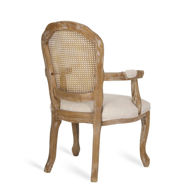 2pk Mina French Country Wood and Cane Upholstered Dining Chairs - Christopher Knight Home, 5 of 15