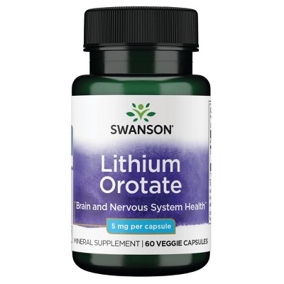 Swanson Mineral Supplements Lithium Orotate 5 mg Capsules 60ct.