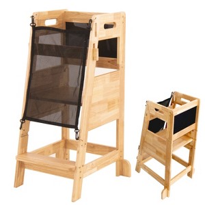 Dronkon Wood Toddler Tower for kids, Toddler Kitchen Helper Step Stool - 1 of 4