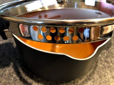 Gotham Steel 5 Quart Stock Multipurpose Pasta Pot with Strainer