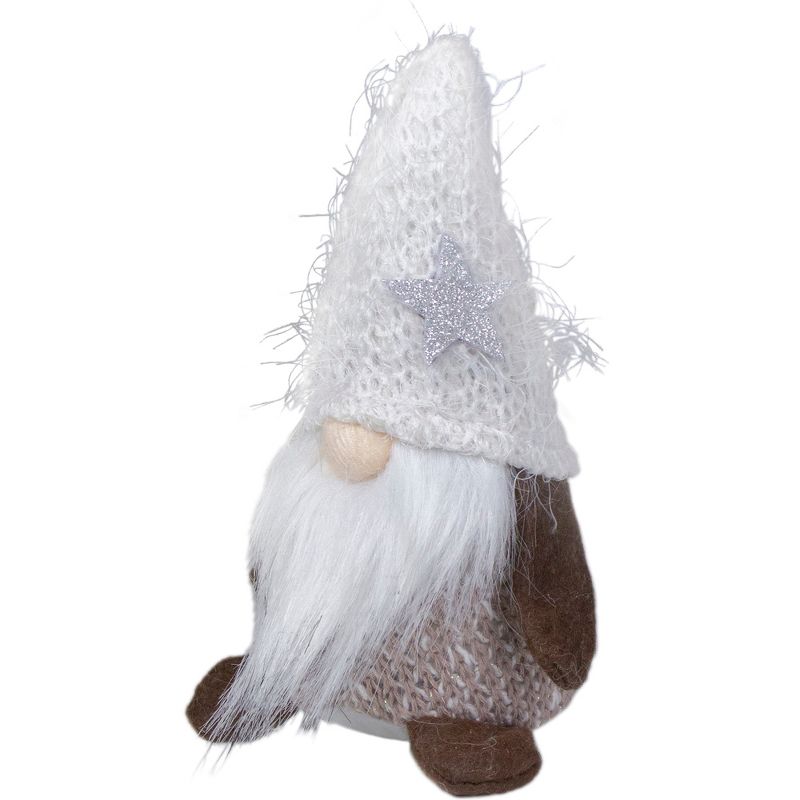 Northlight 6" Ivory and Brown Mini Gnome Tabletop Christmas Decoration, 3 of 6