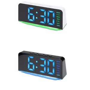 REGALWOVEN 2 Pcs Plastic Digital Corded Accurate Electric Alarm Clock 6.3 x 2.6 x 1.6 inch - 1 of 4