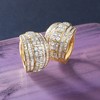 Ross-Simons 3.00 ct. t.w. Round and Baguette Diamond Hoop Earrings in 18kt Gold Over Sterling - 3 of 4