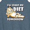 Women's - Garfield - Start My Diet Tomorrow Graphic Racerback Tank - 2 of 4