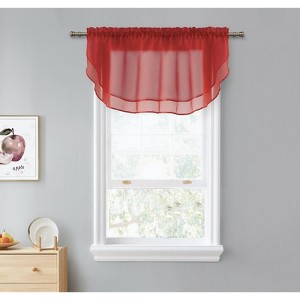 Kate Aurora Living Double Layered Sheer Rod Pocket Ascot Window Valances - 1 of 4