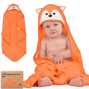 KeaBabies Cuddle Baby Hooded Towel, Organic Baby Bath Towel, Hooded Baby Towels, Baby Beach Towel for Newborn, Kids - 1 of 4