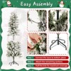 JIONJOY Flocked Pre-Lit Pencil Christmas Tree – Snow-Covered Slim Artificial Xmas Tree , Hinged Branches for Easy Setup, Indoor Holiday Decor - 4 of 4
