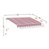 VisioGear Retractable Awning, 10'*8' Patio Awnings with Manual Crank Handle for Deck, Yard, Red & White, 120"*96"*59" - 3 of 4