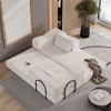 80inConvertible Couch Bed with 2 Pillows, 3-Seat Folding Floor Couch & King Size Bed Mattress, DIY Combination,Chenille,BEIGE - 3 of 4