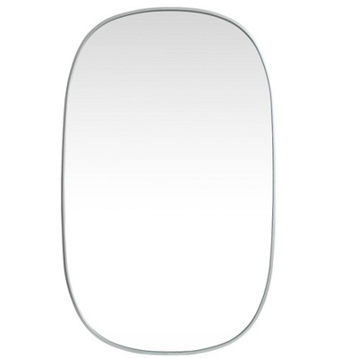 Elegant Lighting Metal Frame Oval Mirror 30x48 Inch in Silver