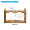 Unique Bargains Wooden Stand Heart Shaped Home Office Decor Housewarming Gifts Planter Terrariums Wooden Color 2 Bulbs - 2 of 4